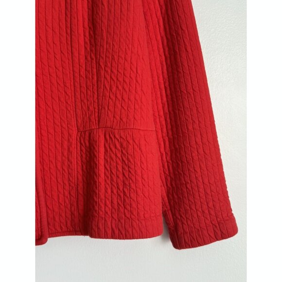 Coldwater Creek Womens 8 Petite Quilted Red Peplum Blazer Jacket Cottagecore - Picture 5 of 11